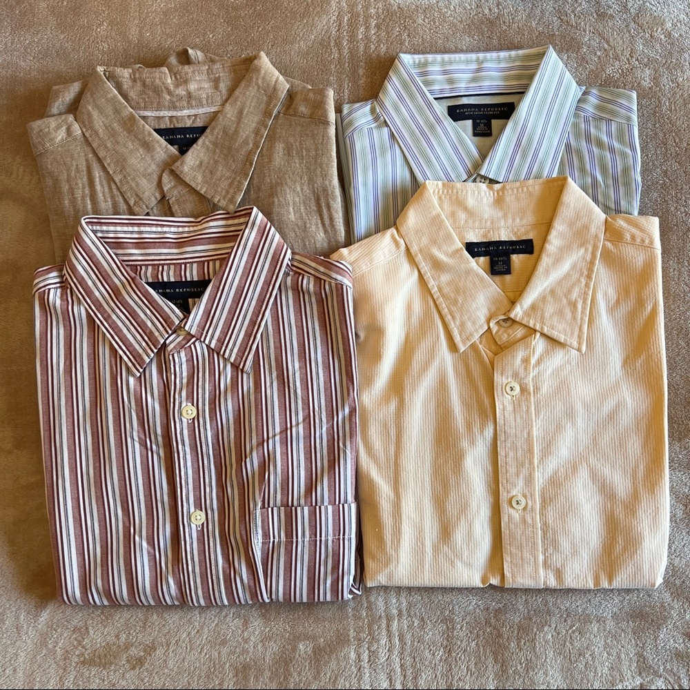 Four Men’s Banana Republic Button-down Shirts